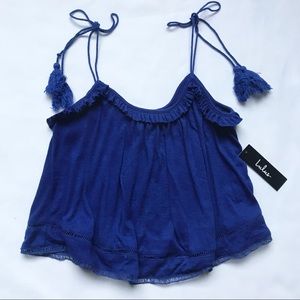 Lulu’s royal blue tie up tank top-S